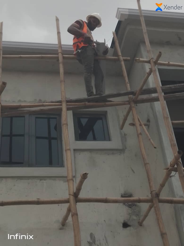 PVC gutter installation work