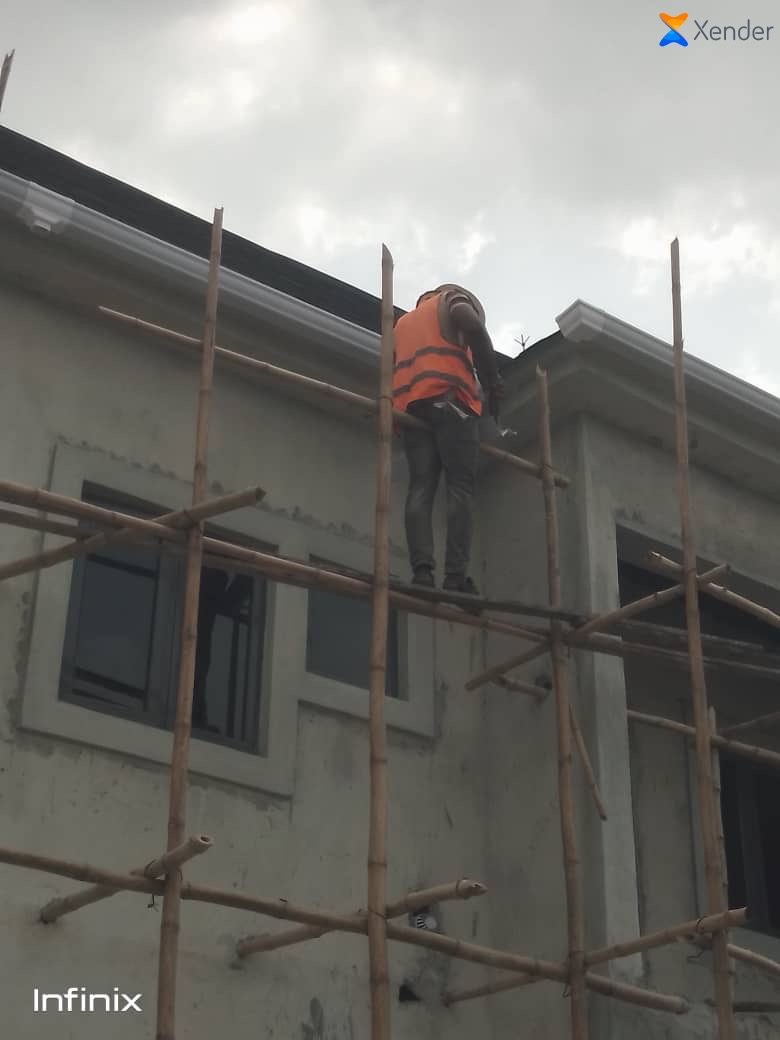 PVC water collector and gutter installation