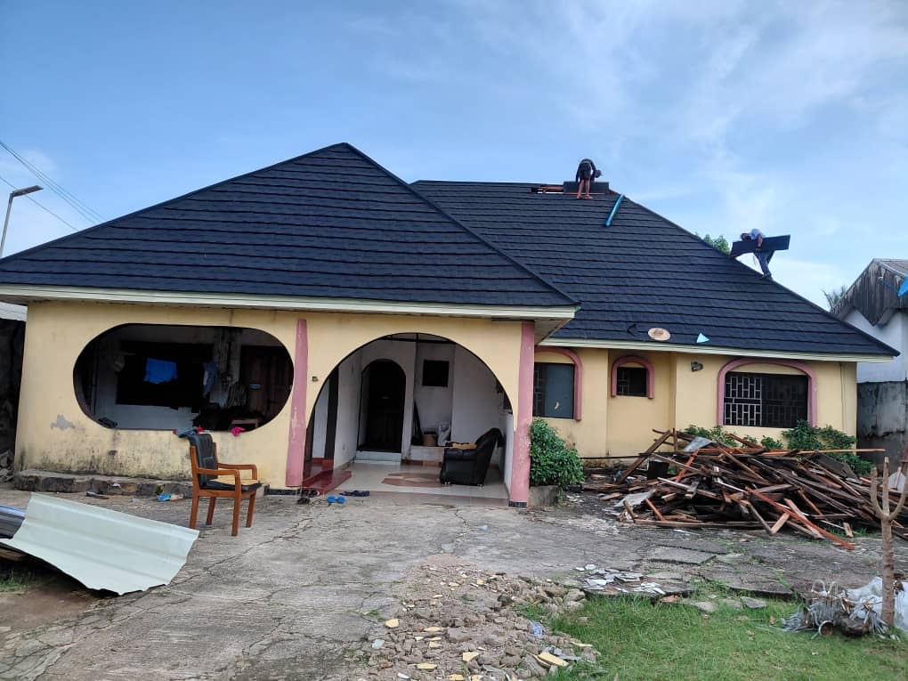 Completed stone coated roofing renovation