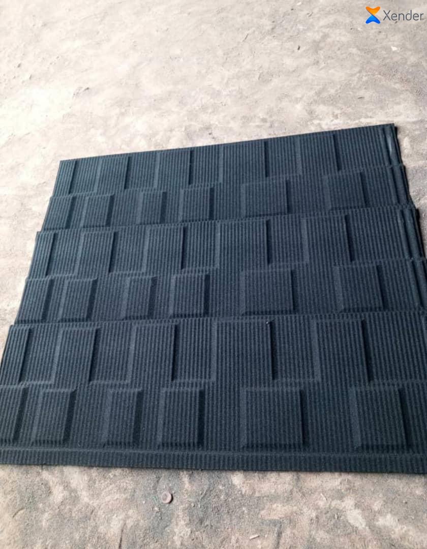 Shingles black stone coated tile