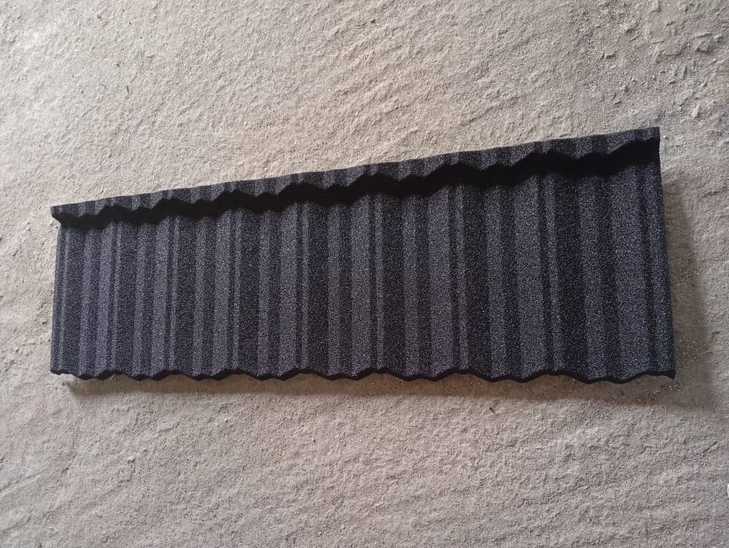 Stone coated tile black shingles profile